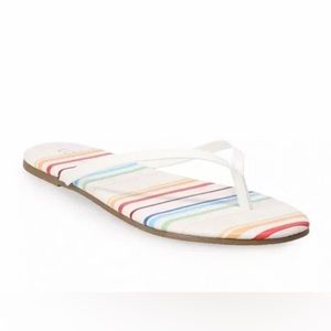 NEW LC Lauren Conrad Honey 2 Women's Flip Flop Sandals-Rainbow Stripe- Size 8